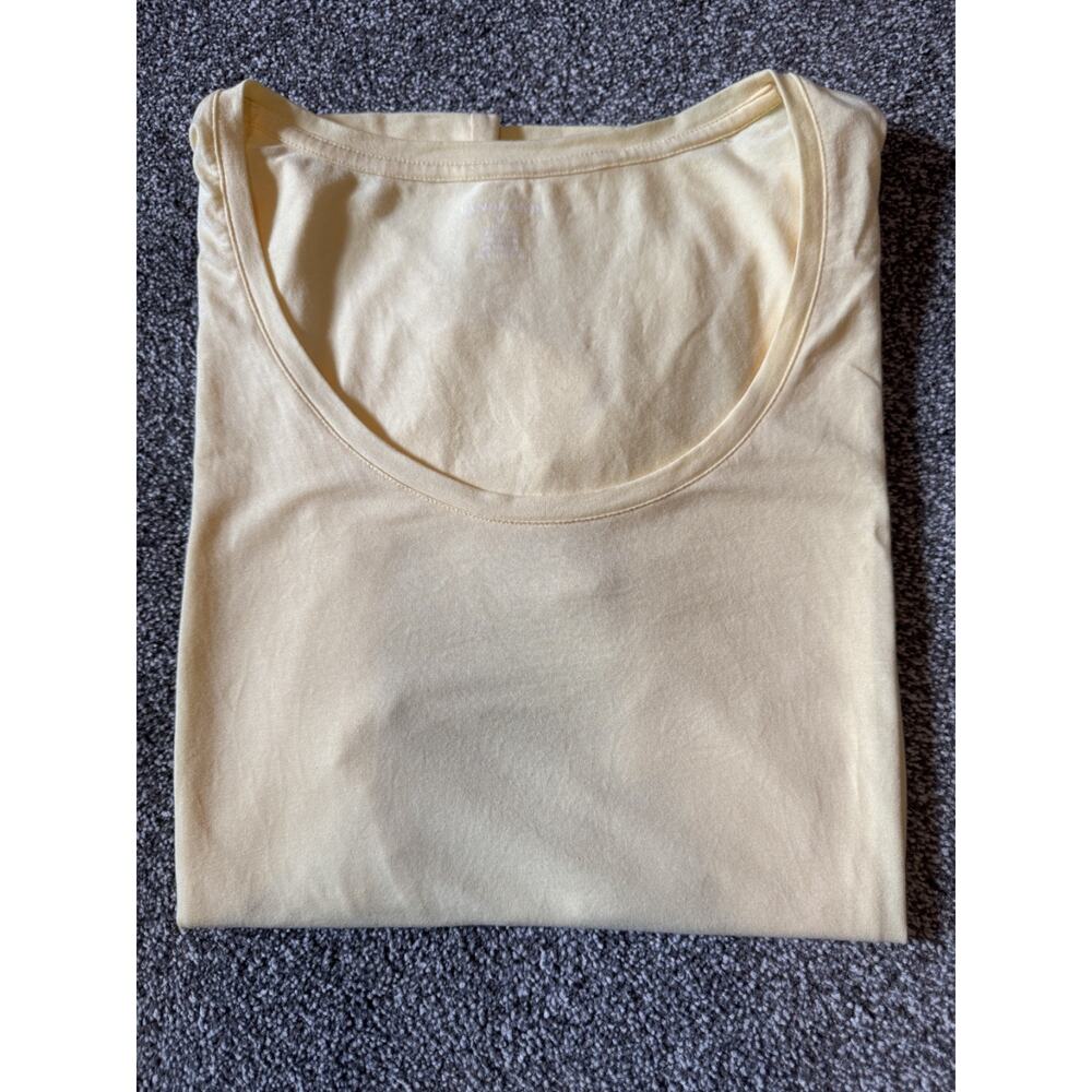 Lands’ End Women’s L Yellow Tee Cotton Blend Shirt - Picture 4 of 7